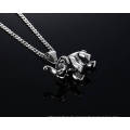 Personalisierte Silber Farbe Elefant Charm Anhänger Halskette Schmuck